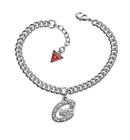 GUESS Armband Armkette handkette UBB31201 versilbert mit Anhänger in G Form