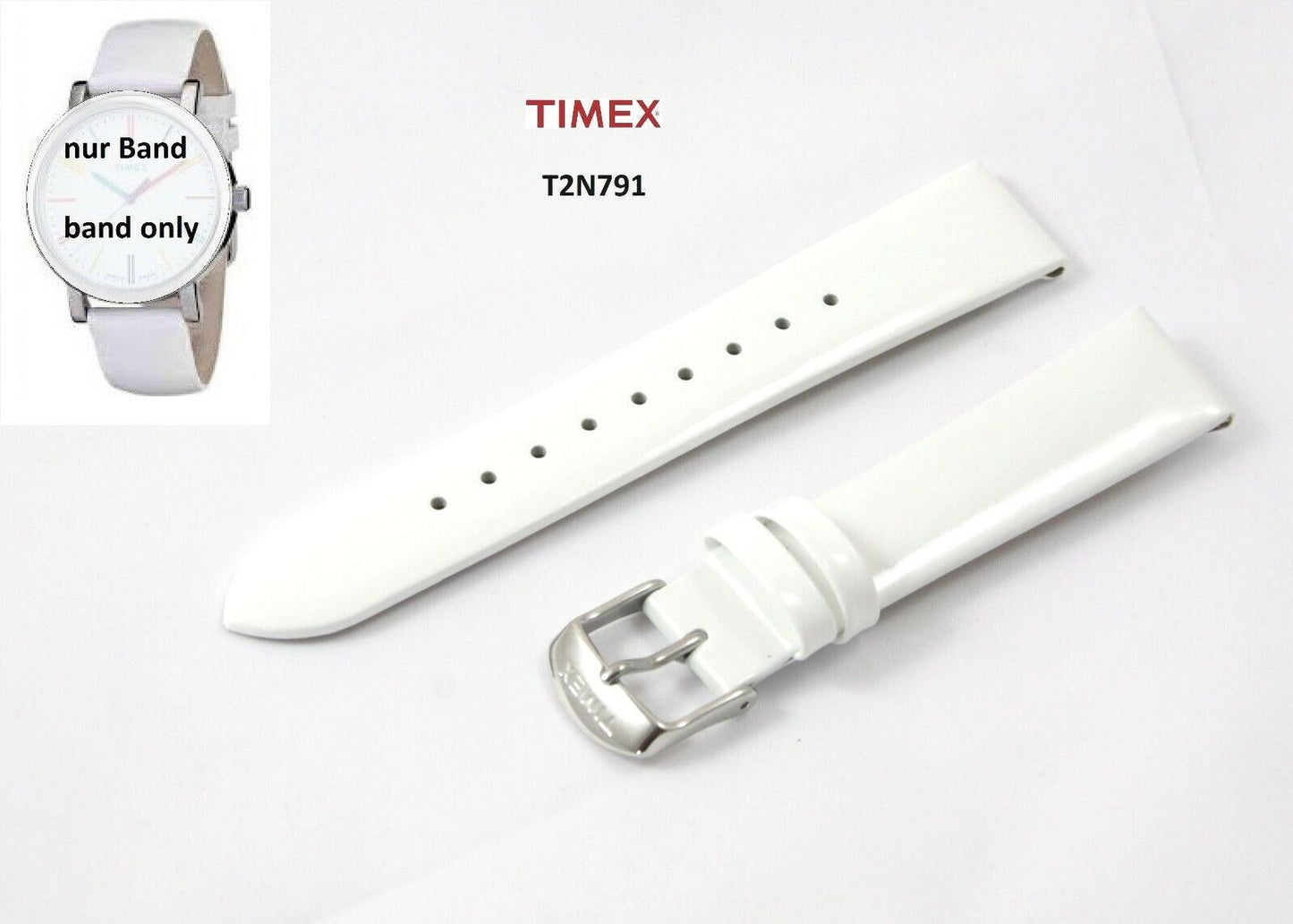 TIMEX Ersatzarmband T2N791 Originals Ladies Ersatzband Leder Lack 18mm universal