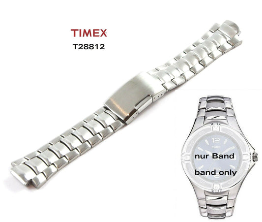 Timex Ersatzarmband T28812 Classic Uhr - Ersatzband Uhrband 12/22mm Edelstahl