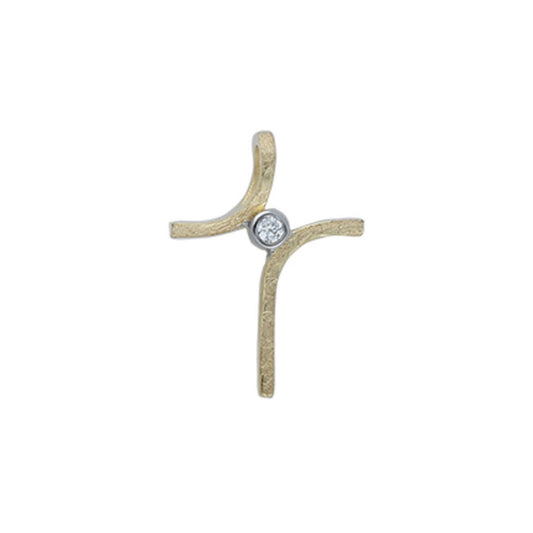 VIVA Anhänger Gelbgold 9 kt - Gewicht 0,39 g. - Brillant 0,02 ct w/si
