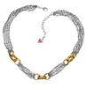 GUESS Halskette / Collier UBN81051 versilbert mit gelbgoldenen Ringen