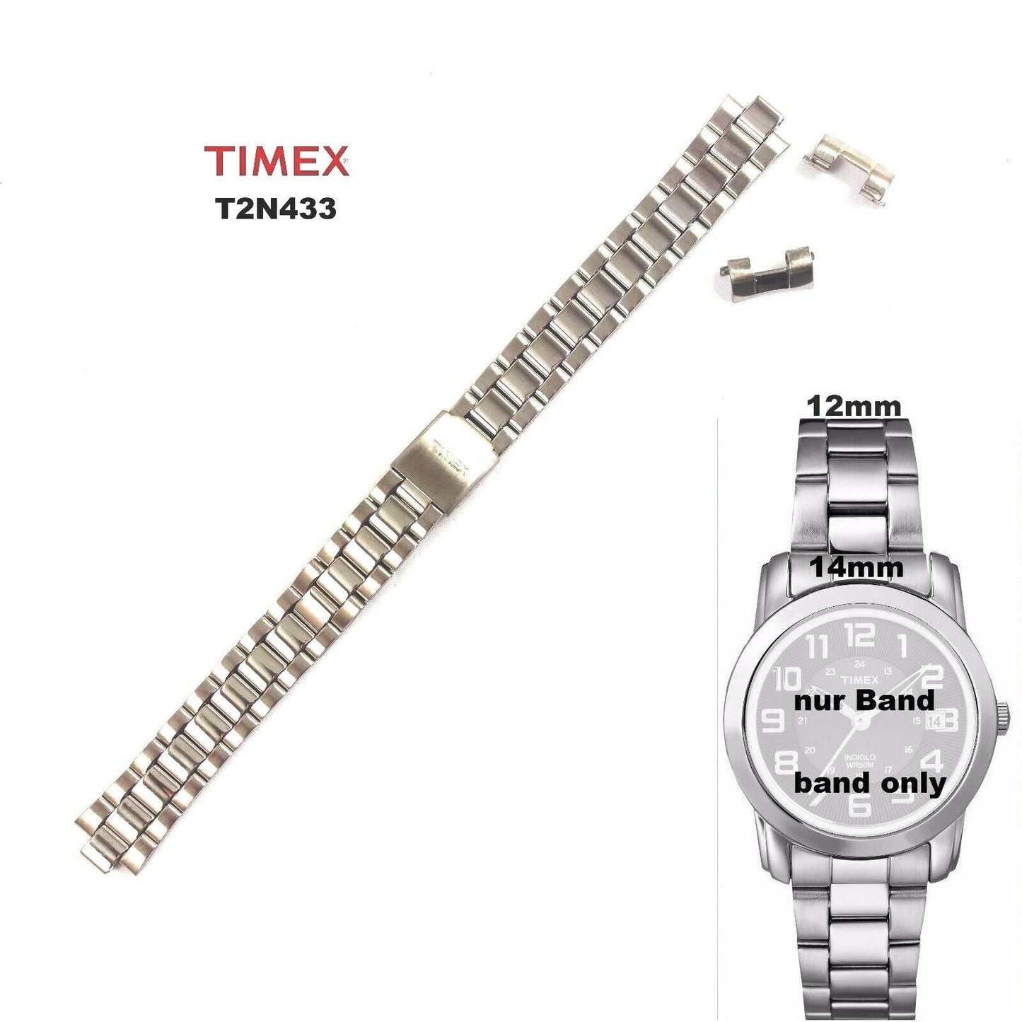 Timex Ersatzarmband für T2N433 & T2N432 Elevated Classic Chic Damen - 12/14mm