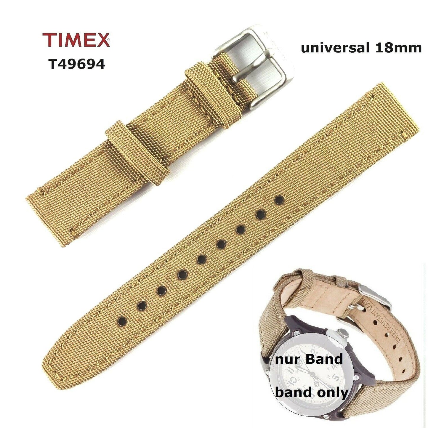 Timex Ersatzarmband T49694 Expedition Camper Ersatzband Original 18mm universal