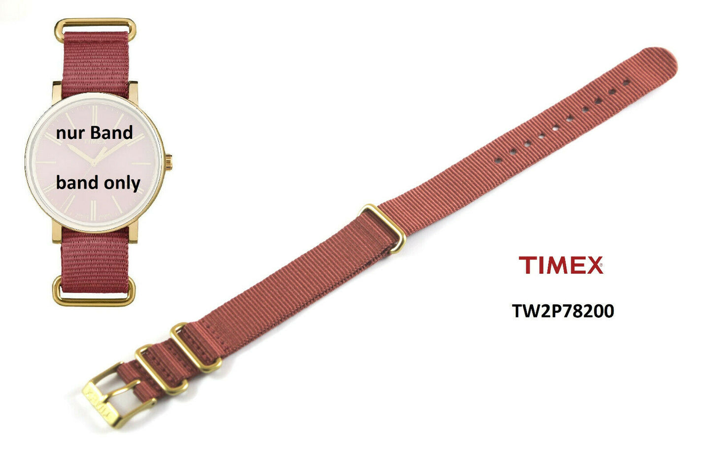Timex Ersatzarmband TW2P78200 Originals - Textilband - Durchzugsband 18mm
