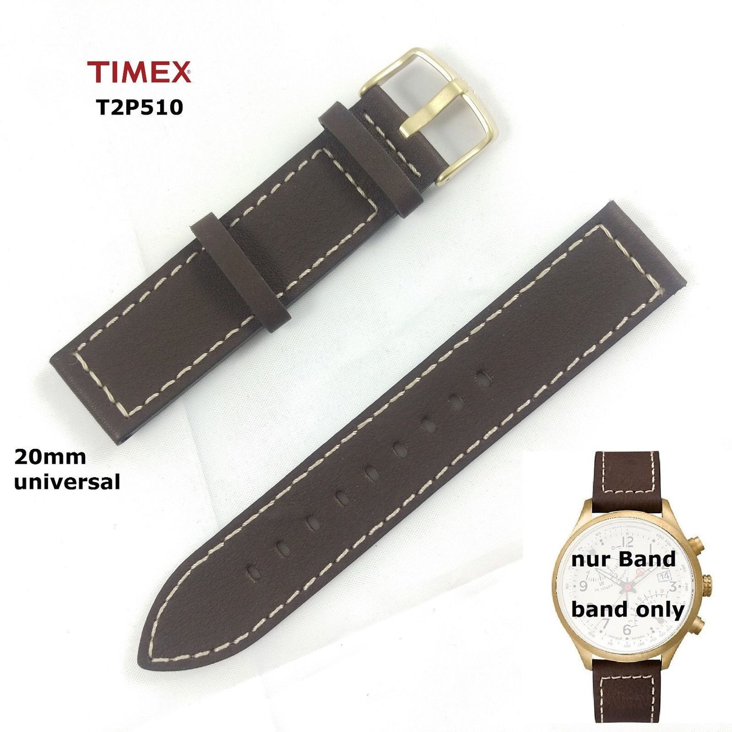 TIMEX Ersatzarmband T2P510 Aviator Fly Back Chronograph - universal 20mm Band