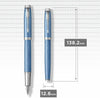 Parker IM Premium Blue Chrome Trim Fountain Pen Füllfederhalter M, 2x Tinte blau