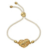 GUESS Handkette UBB21221 - vergoldetes Armband mit beigefarbener Textilkordel