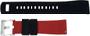 Pebro Uhren Ersatzarmband Silikon schwarz/rot 22mm mit Quick-Release Federstegen