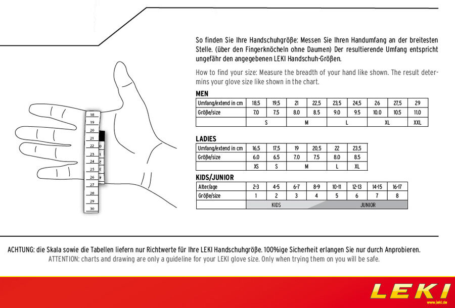 LEKI Master Short - Nordic Walking Handschuh - grau
