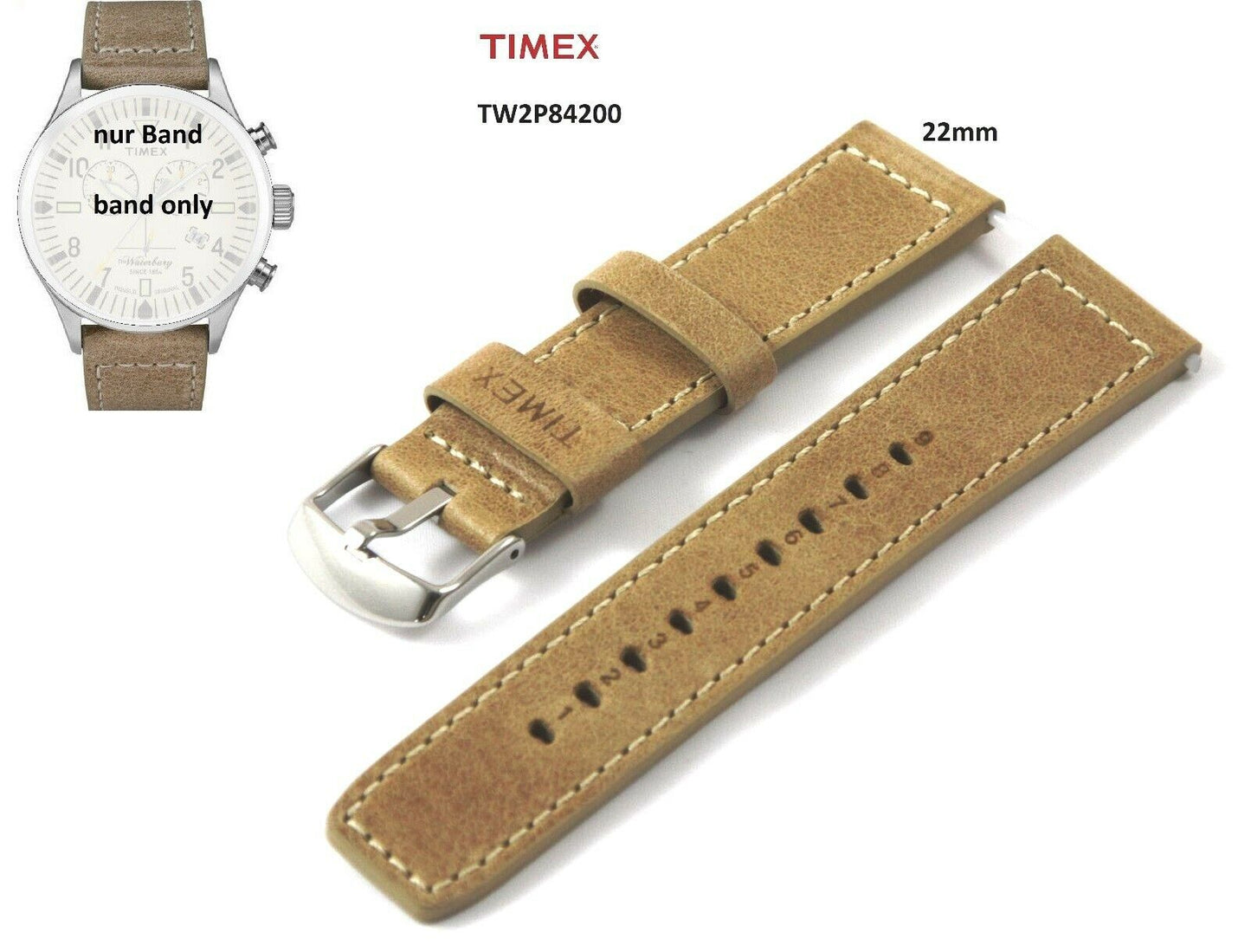 Timex Ersatzarmband TW2P84200 WATERBURY Chronograph - Ersatzband 22mm universal