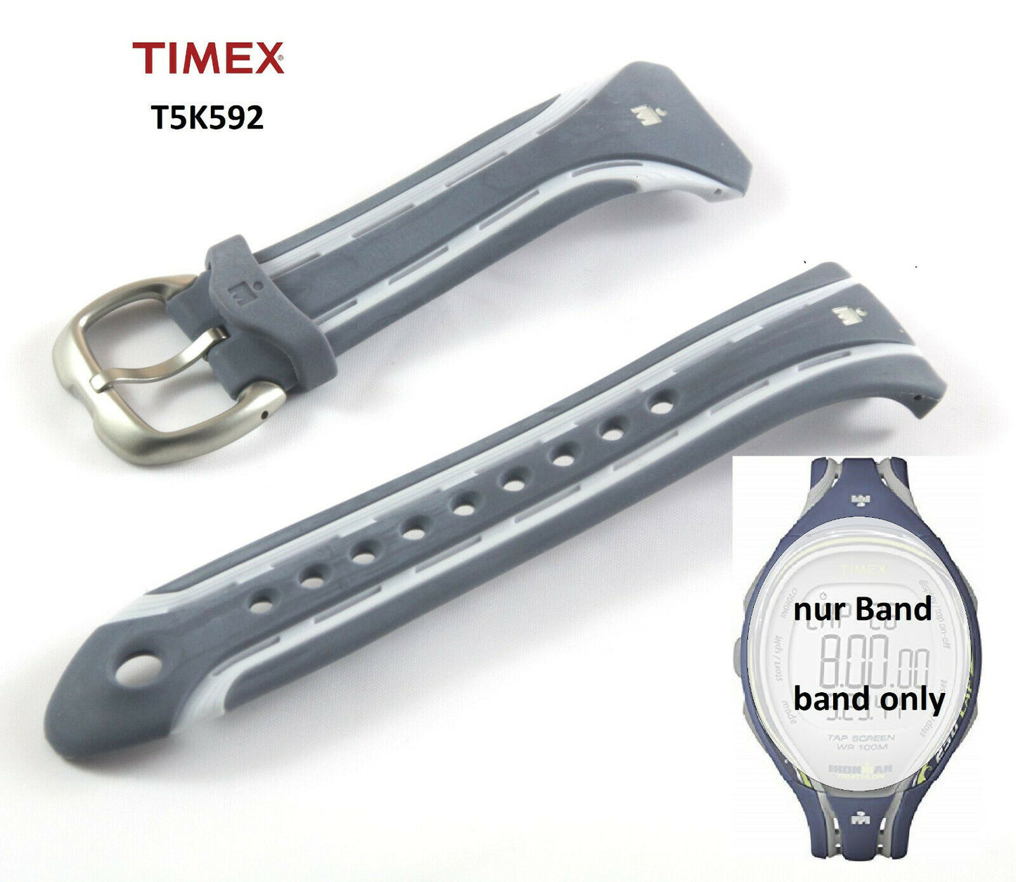 Timex Ersatzarmband T5K592 IronMan 250 lap sleek - 26 mm Band Ersatzband Silikon