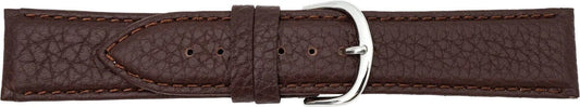 Lederuhrarmband Elefantenprägung braun - 22mm Anstoß - Kalbsleder - Ersatzband
