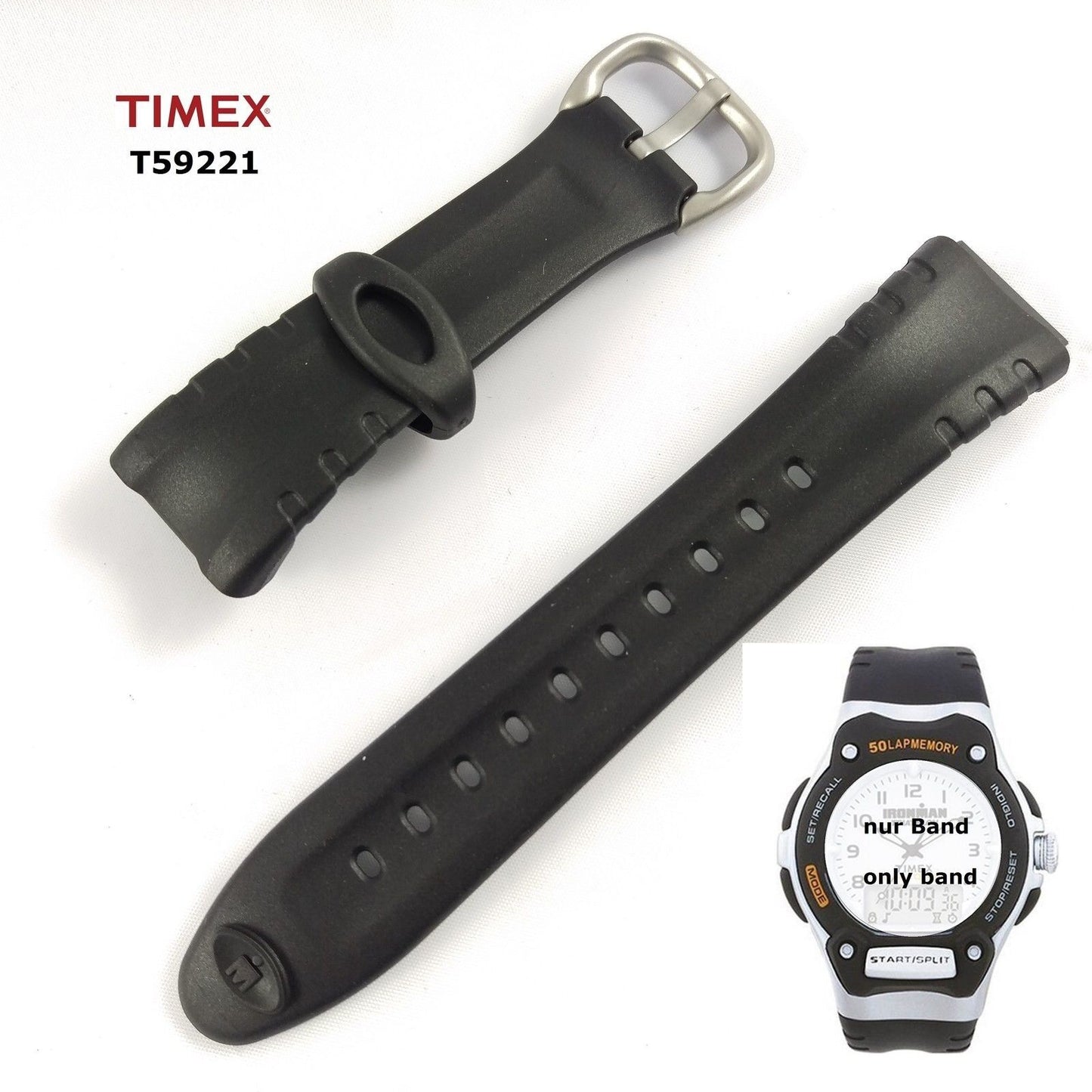 Timex Ersatzarmband T59221 - Timex IronMan Combo 50 lap - PU Band 14/18/22 mm