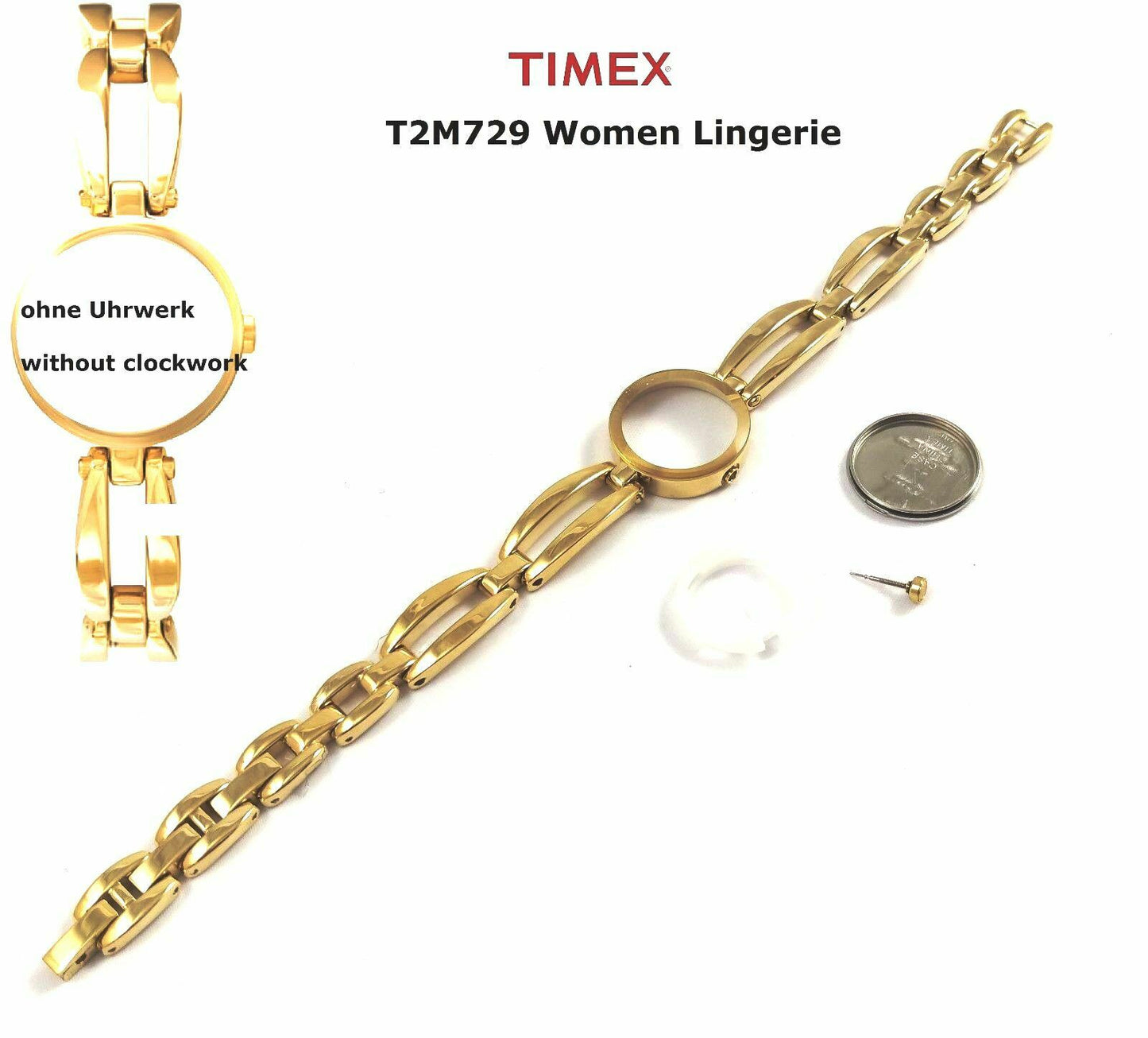 Timex Ersatzarmband mit komplettem Gehäuse T2M729 Lingerie Damen - passt T2M730
