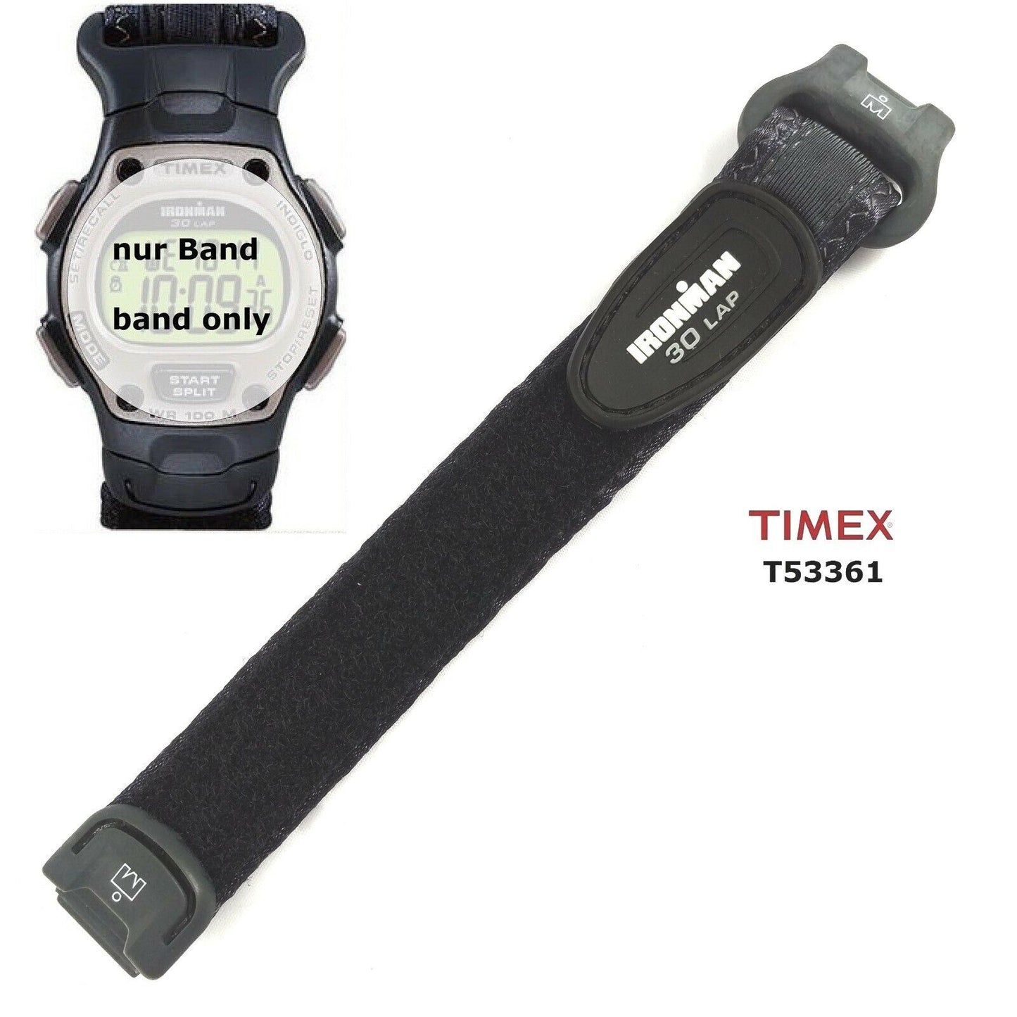 Timex Ersatzarmband für T53361 IronMan 30 lap T53151, T53341, T53331, T5C461...
