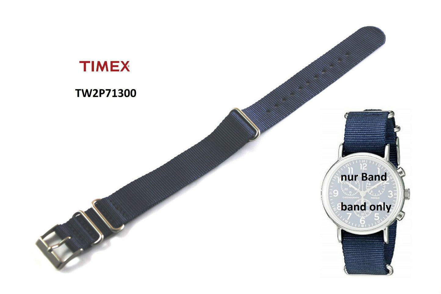 Timex Ersatzarmband TW2P71300 - Textilband - für Timex Weekender Modelle 20mm