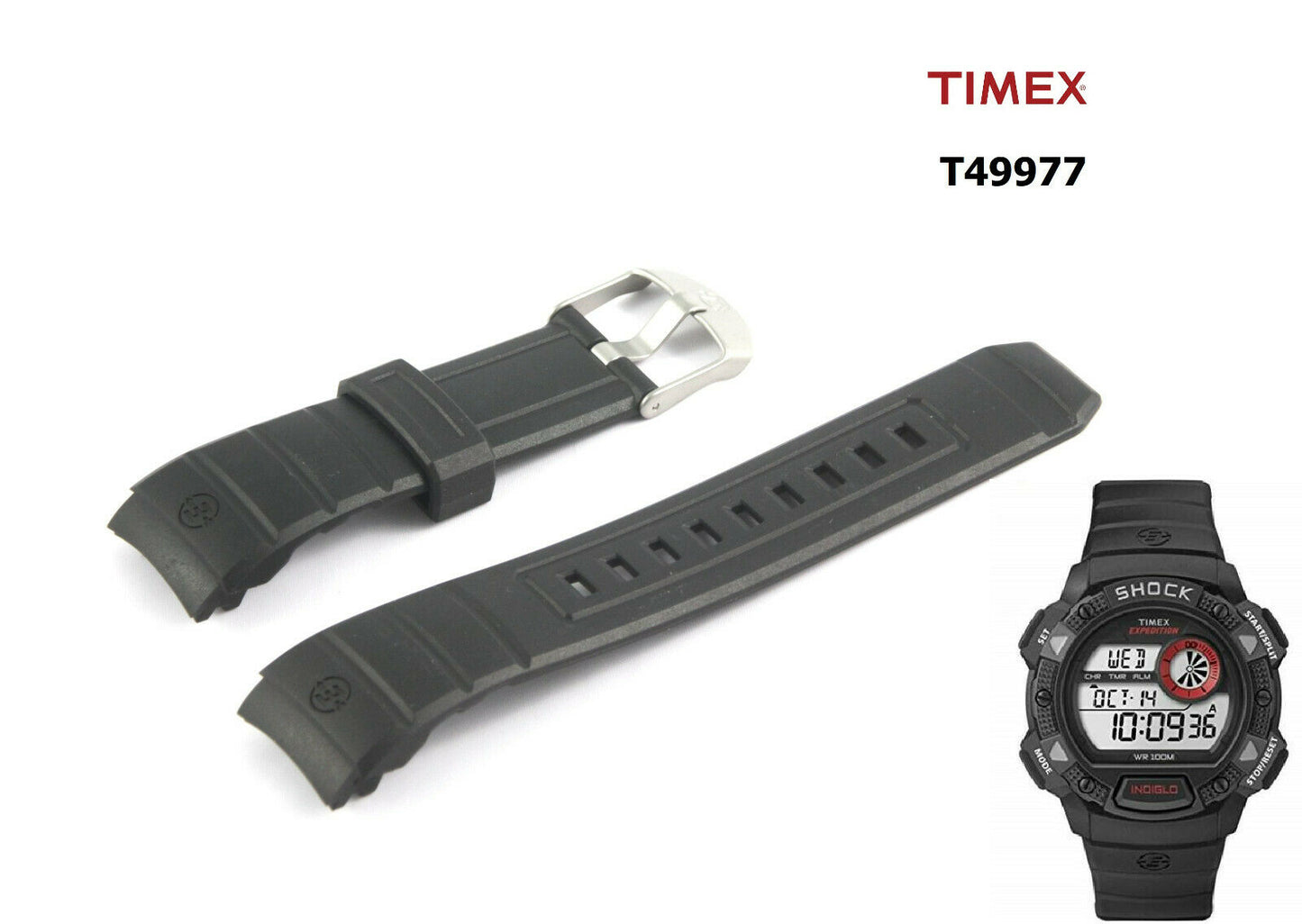 Timex Ersatzarmband T49977 Expedition Base Shock - passt T49978 T49976 T49975