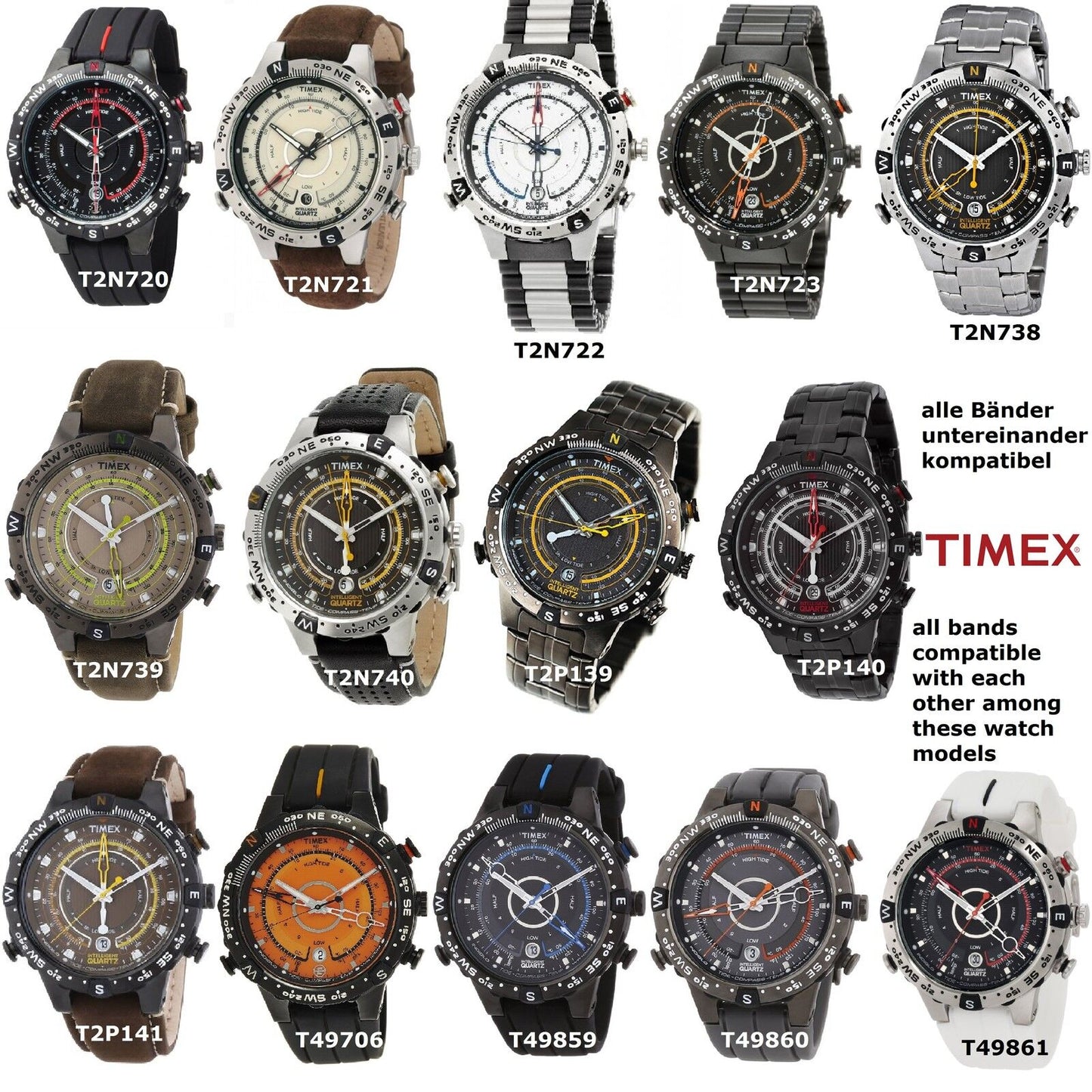 Timex Ersatzarmband T2N739 passt T2N721 T2P141 T2N740 T2N738 T2P139 T49861 etc