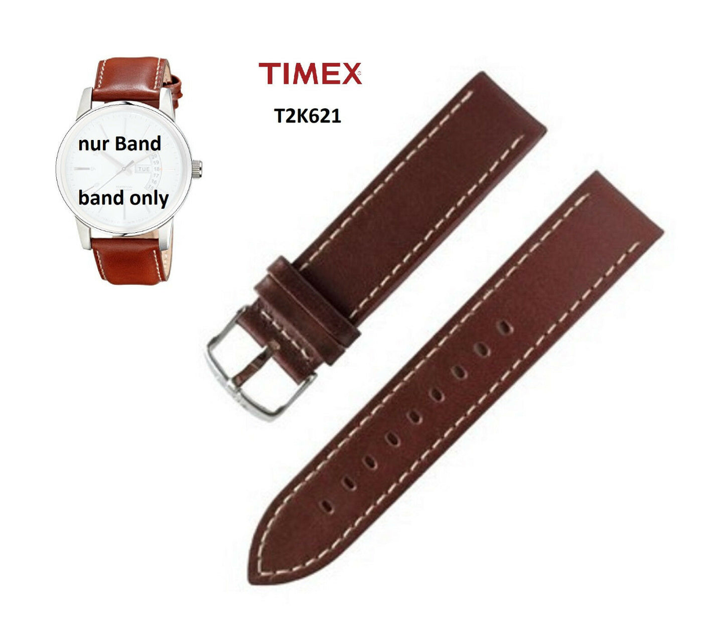 Timex Ersatzarmband T2K621 Ewiger Kalender 22mm Ersatzband universal fits T2K631