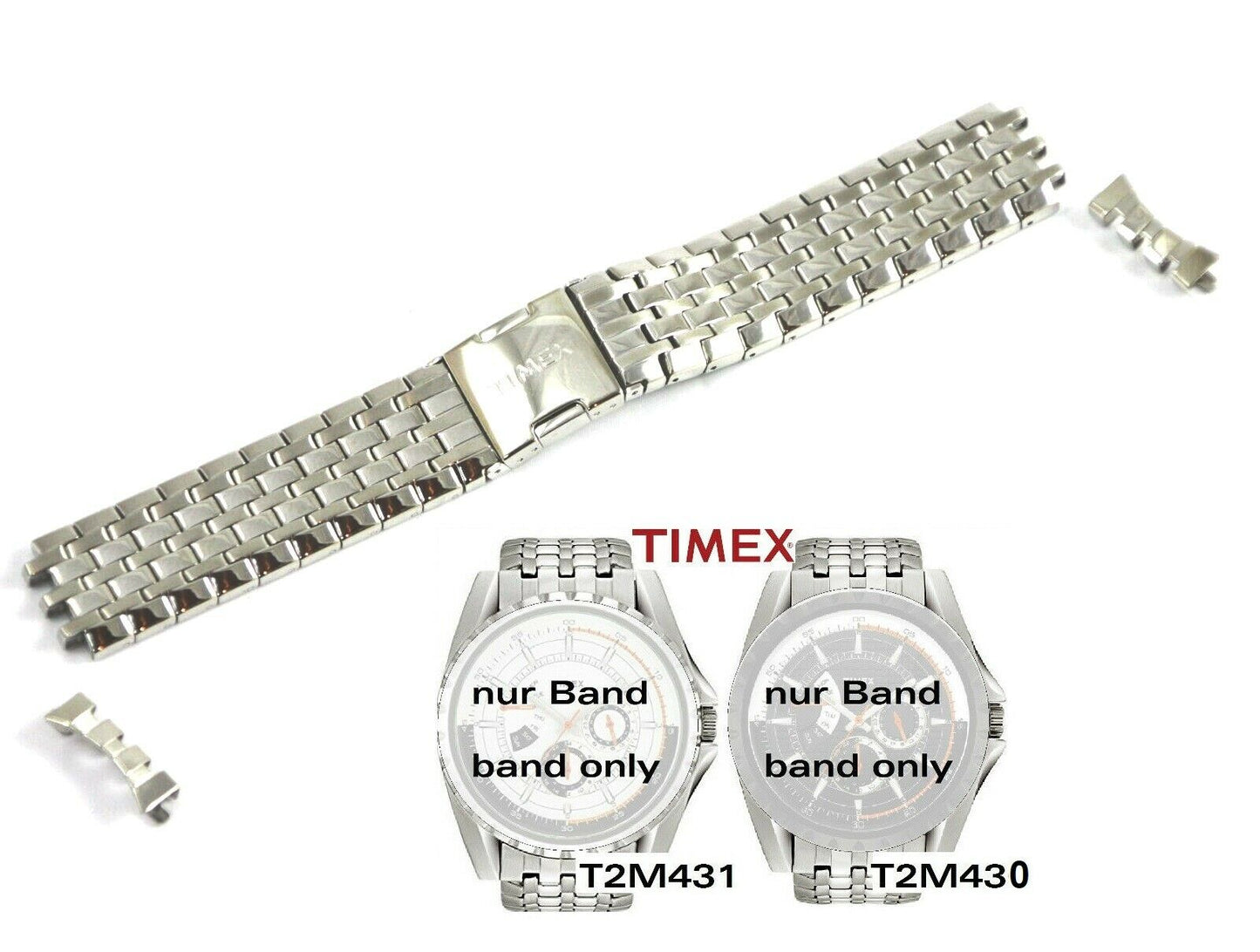 Timex Ersatzarmband T2M430 Retrograde - T2M428 T2M429 T2M431 -  22mm Ersatzband
