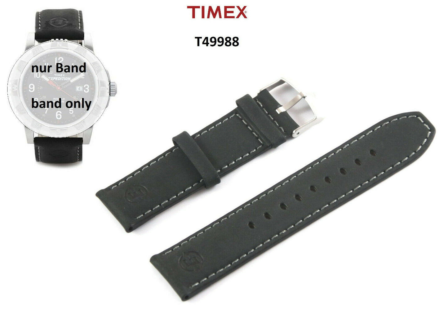 Timex Ersatzarmband für T49988 Expedition Rugged Field - Nubuk Ersatzband 22mm
