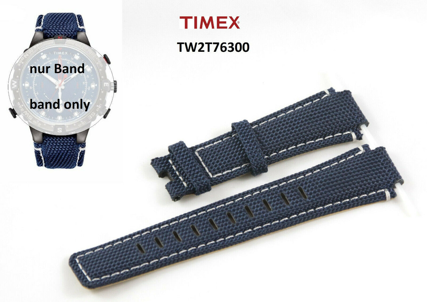 Timex Ersatzarmband TW2T76300 Allied - Tide Temp Compass passt T49859 T2N720 etc
