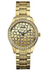 GUESS W0236L2 Damenuhr Croco Glam - Edelstahl gold poliert