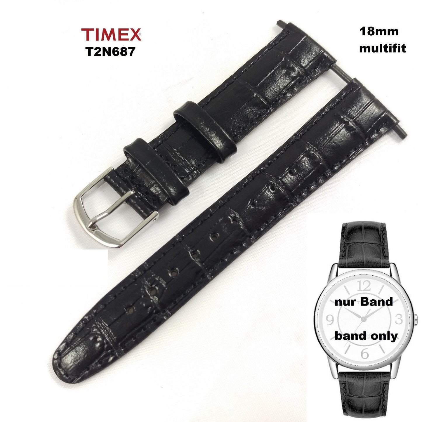 Timex Ersatzarmband T2N687 Elevated Classic Dress - 18mm - universal - multifit