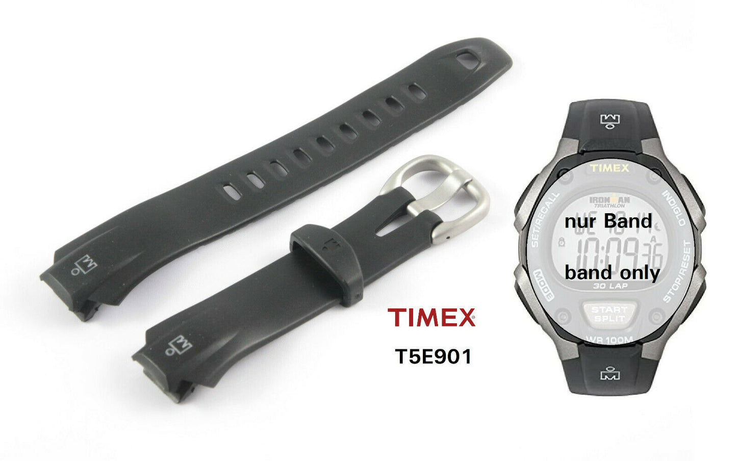 Timex Ersatzarmband T5E901 Classic IronMan 30 lap - passt auch T5H581, T5E931