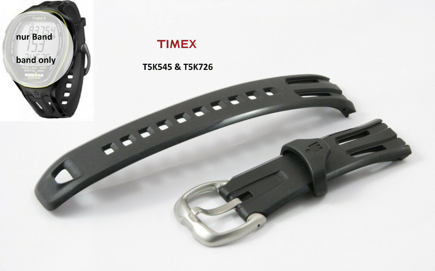 Timex Ersatzarmband T5K545 T5K726 Ironman Target Trainer 200 Lap - T5K727 T5K546
