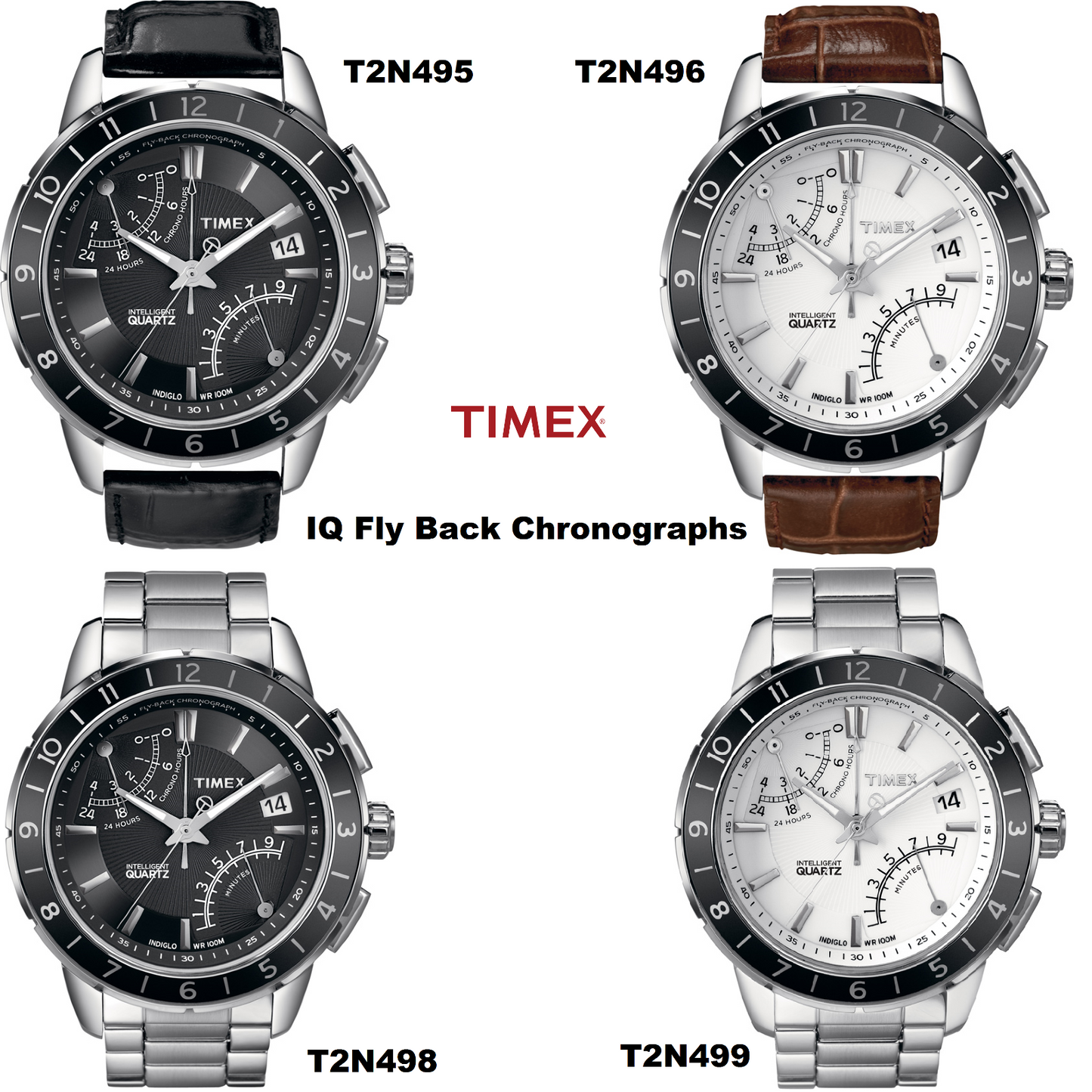 TIMEX Ersatzarmband T2N499 IQ Fly Back Chronograph SL Series - 20mm - Edelstahl