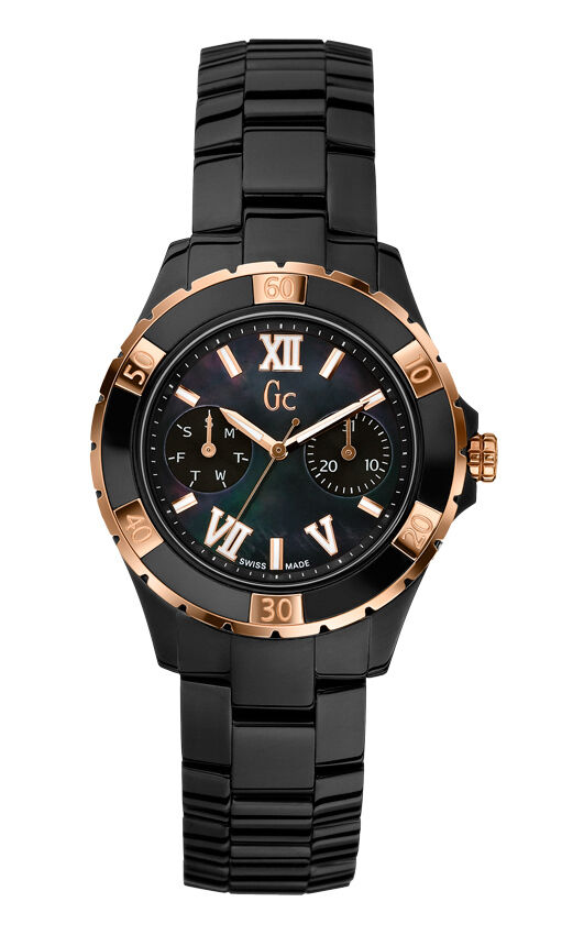 GUESS Gc X69004L2S Sport Class XL-S GLAM Damenuhr - schwarzes Edelstahlgehäuse