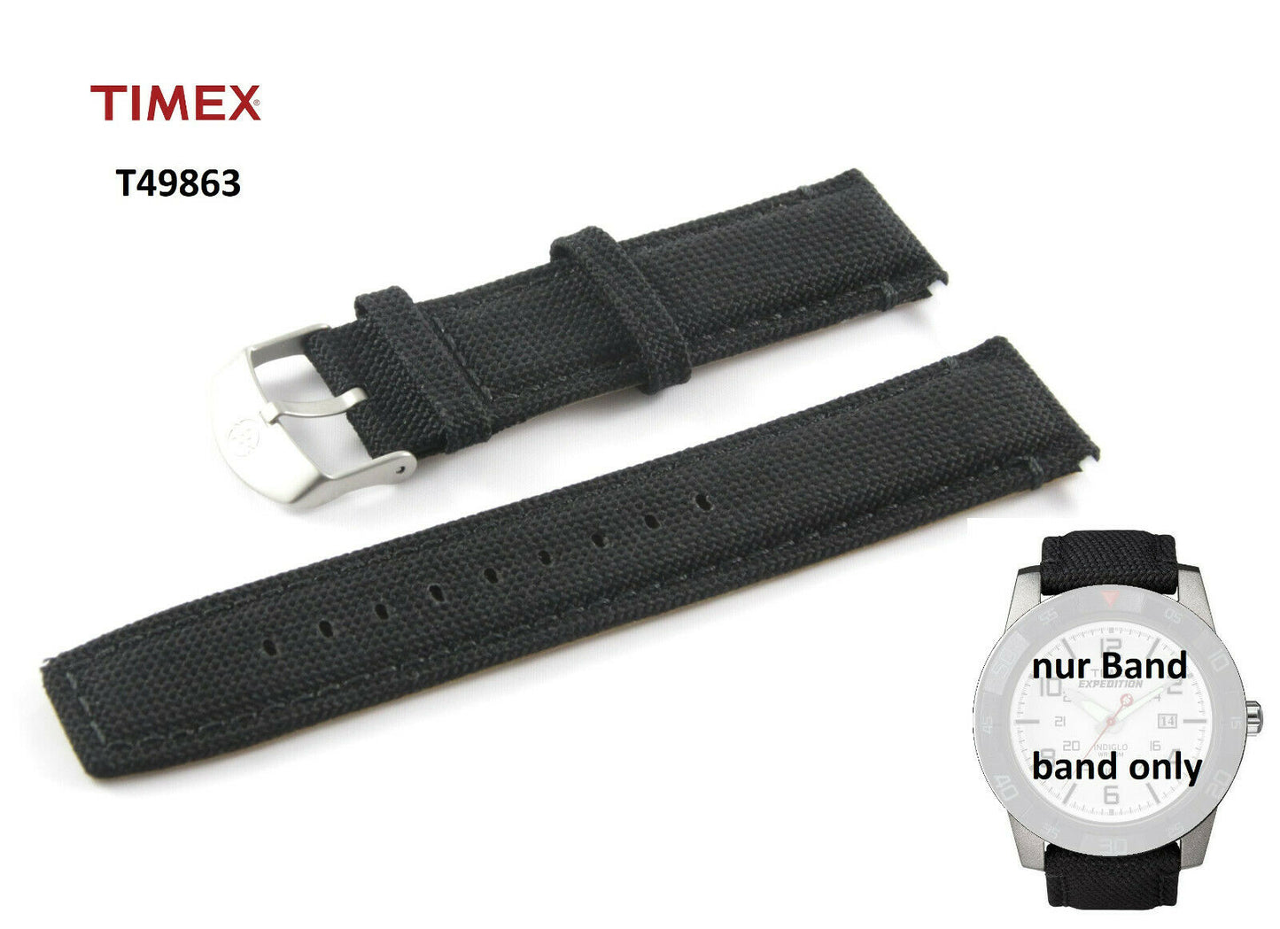 Timex Ersatzarmband T49863 Expedition Rugged Core - T49831 T49834 T49852 T49854