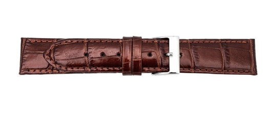 Pebro Uhren Ersatzarmband Krokoprägung Leder goldbraun 20mm