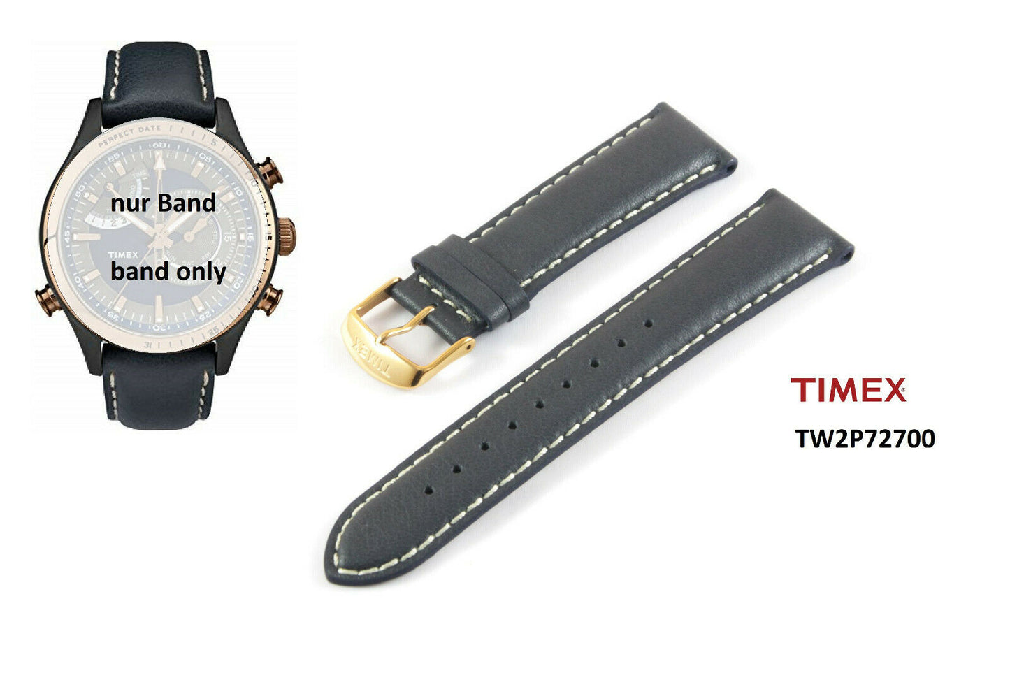 Timex Ersatzarmband TW2P72700 IQ Intelligent Quarz Chronograph - Original Band