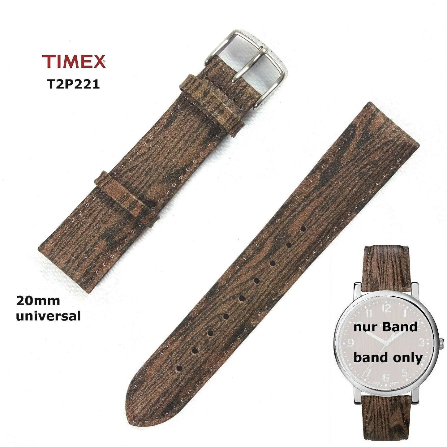 TIMEX Ersatzarmband T2P221 Originals Classic- Ersatzband Original 20mm universal