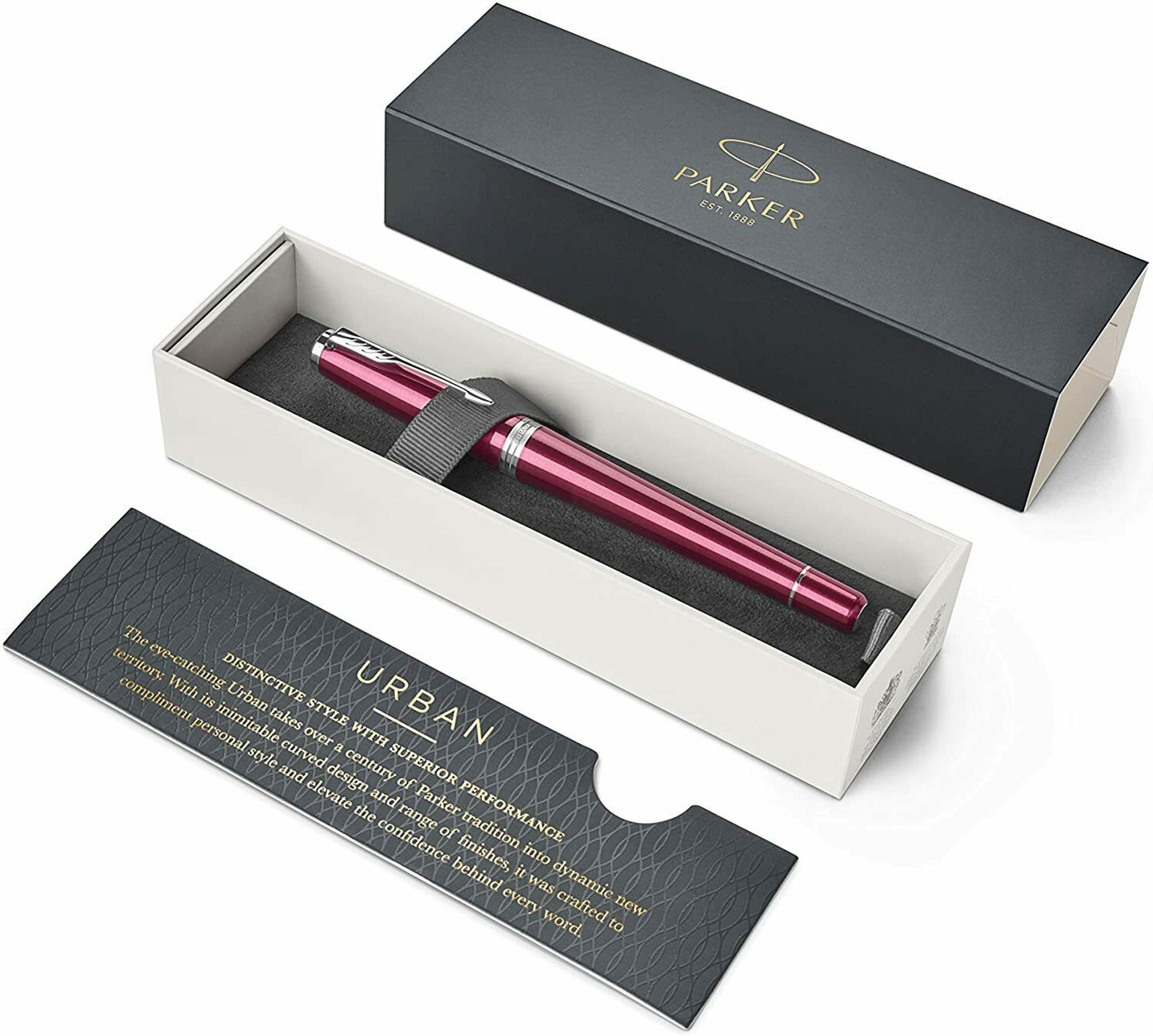 Parker Urban Vibrant Magenta Chrome Trim - Rollerball - Quink Patrone schwarz F