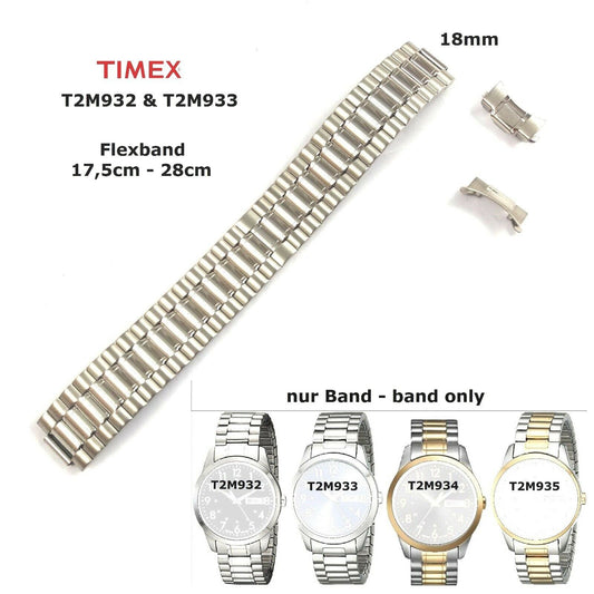 Timex Ersatzarmband T2M932 & T2M933 Elevated Classics Dress - fits T2M934 T2M935