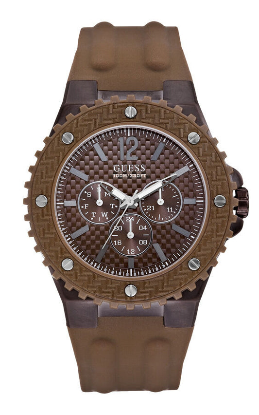 GUESS W11619G3 OVERDRIVE Herrenuhr Silikonband braun
