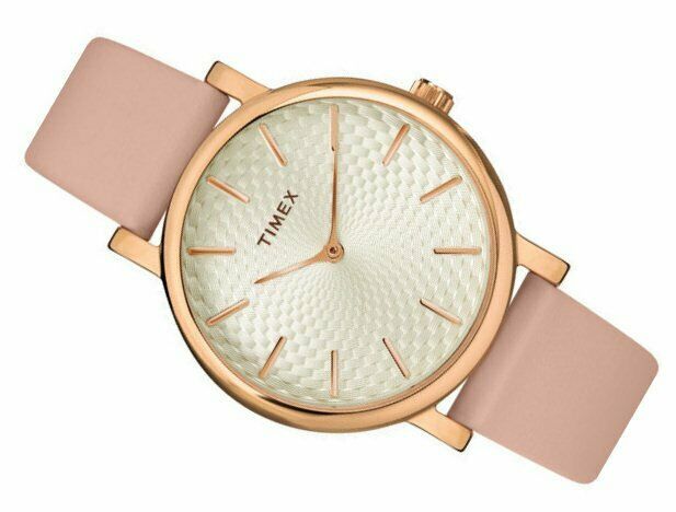 TIMEX Metropolitan TW2R85200 Damenuhr - Edelstahl rosegold - Lederband - Ø37mm