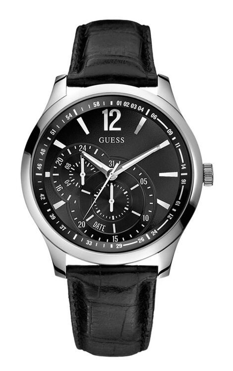 GUESS W85053G1 VESSEL Herrenuhr Lederband schwarz