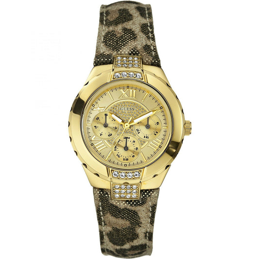 GUESS W0023L1 Time to Give Damenuhr Edelstahlgehäuse gold