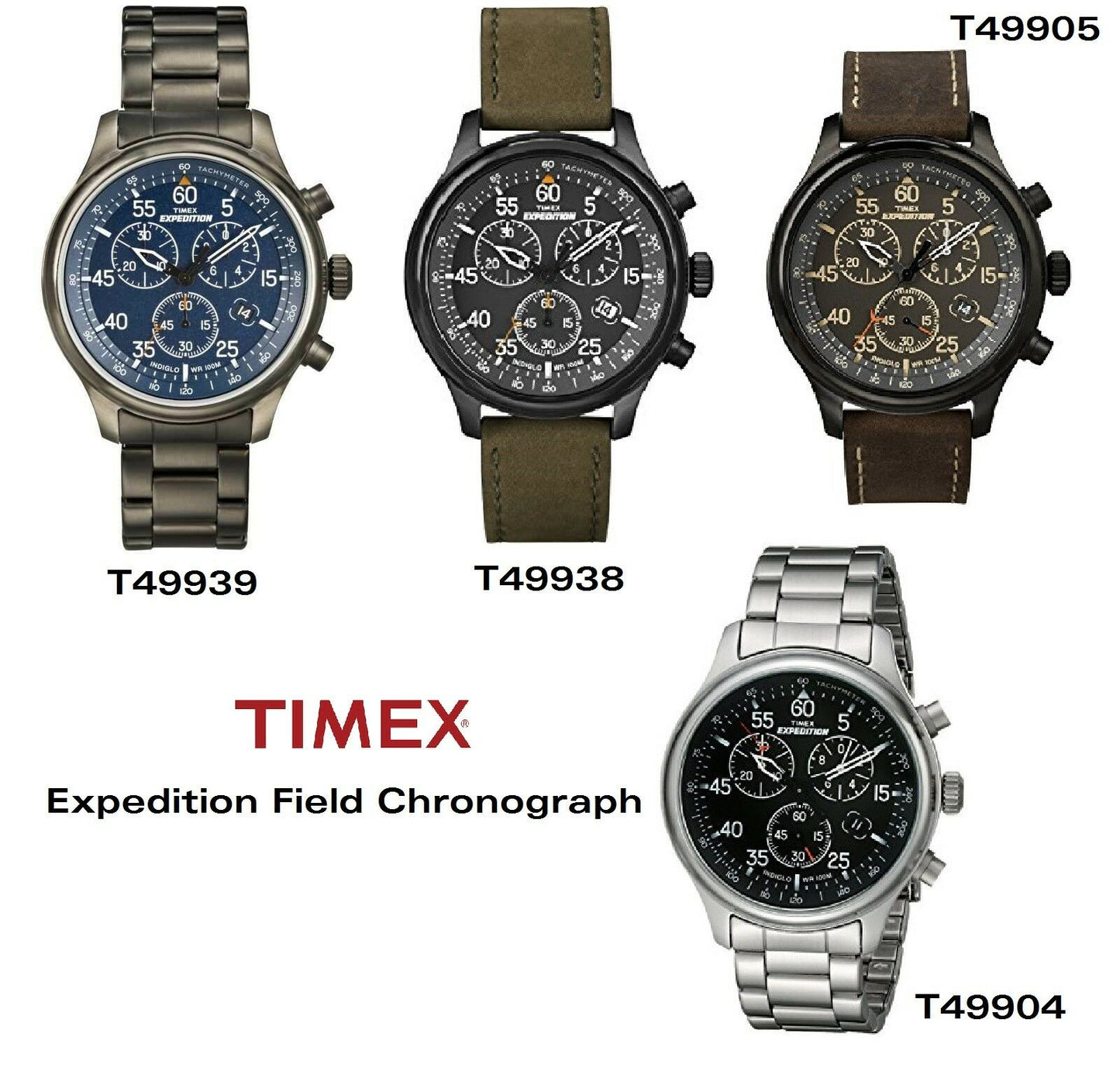 Timex Ersatzarmband T49905 Expedition Field Chronograph fit T49939 T49938 T49904