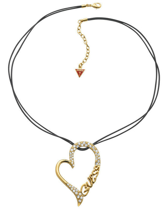 GUESS Halskette / Collier UBN71265 Textil mit vergoldetem Herz