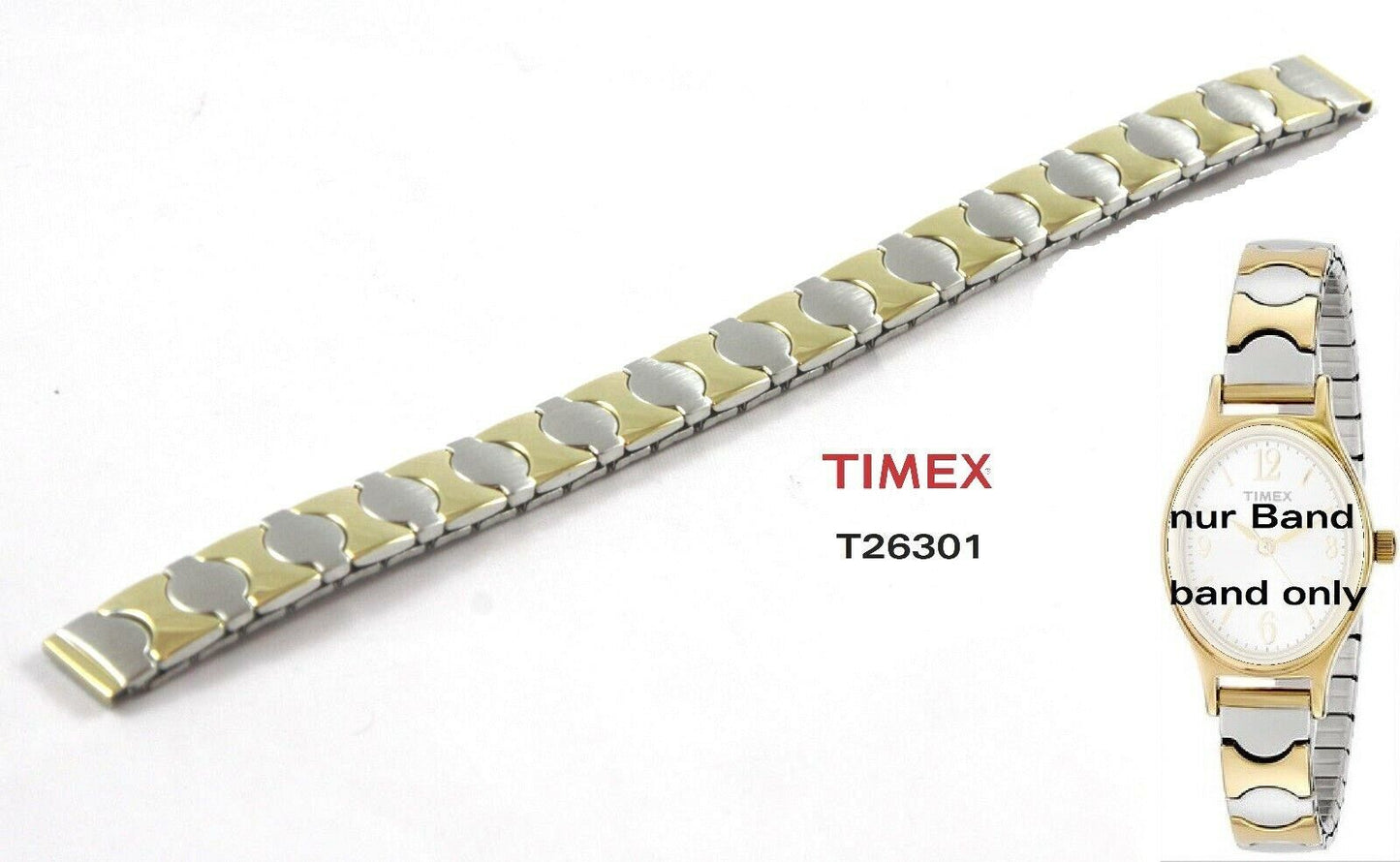 Timex Ersatzarmband T26301 Elevated Classic Strechband Flexband 10mm fit T26291