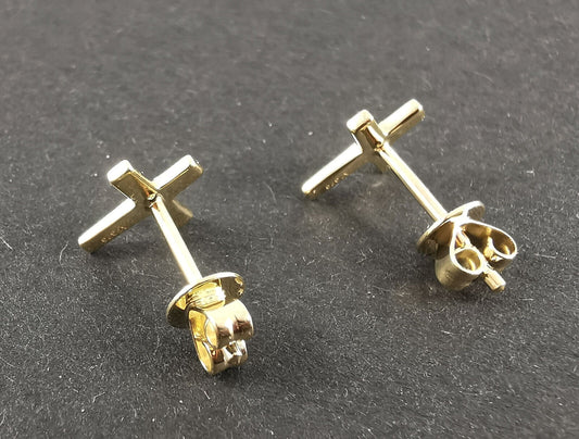 VIVA Ohrringe Gelbgold 9 kt - Gewicht 0,87 gr. - Ohrstecker Kreuz, ca. 9mm x 8mm