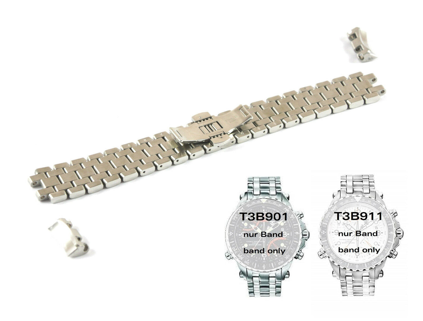 Timex TX Ersatzarmband T3B901 - passt TX 730 Serie - Ersatzband Edelstahl 20mm