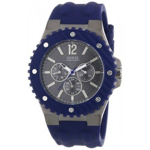 GUESS W11619G2 OVERDRIVE Herrenuhr Silikonband marineblau