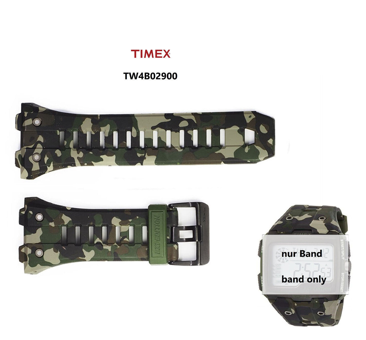 Timex Ersatzarmband TW4B02900 Grid Shock - passt auch TW4B02500 - Spezial Anstoß