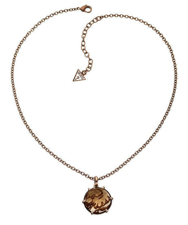 GUESS Halskette / Collier mit Anhänger UBN80909 braun-rotvergoldet